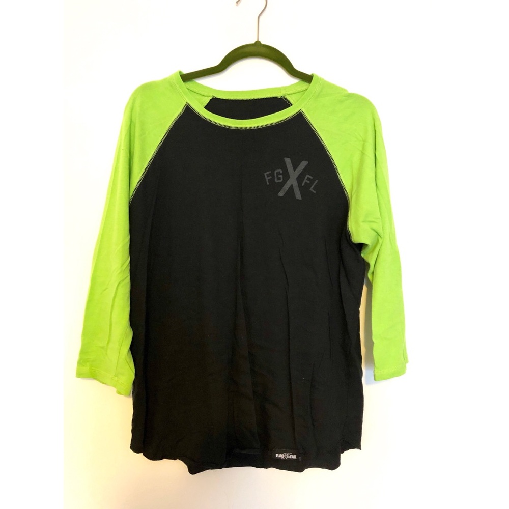 Flag Nor Fail Lime Green/Black Baseball Tee